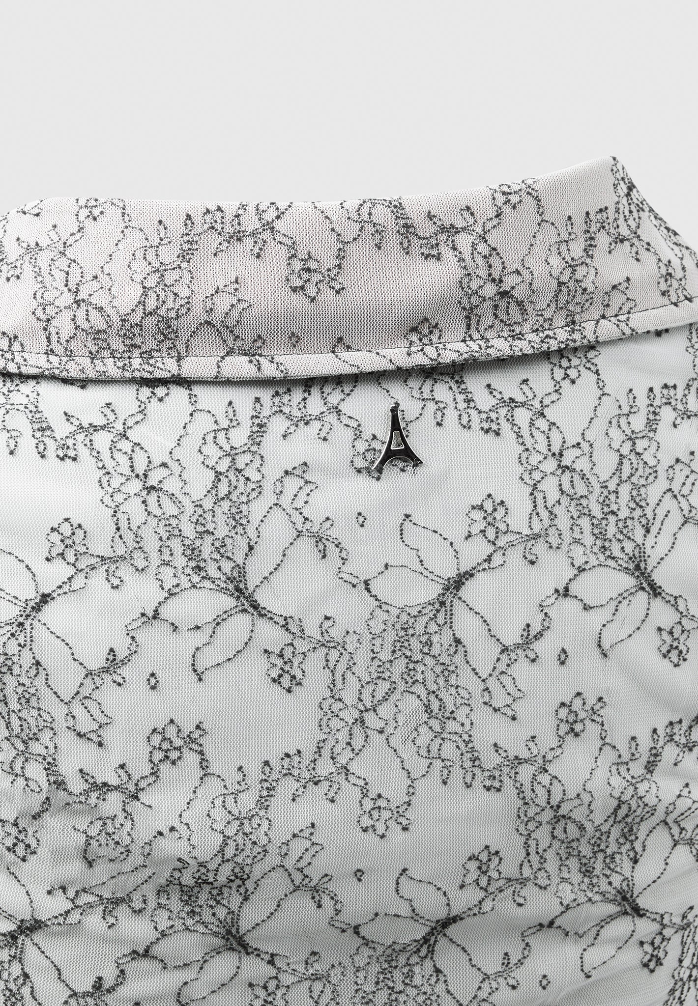 Lace Mesh Contour Shirt - Off White