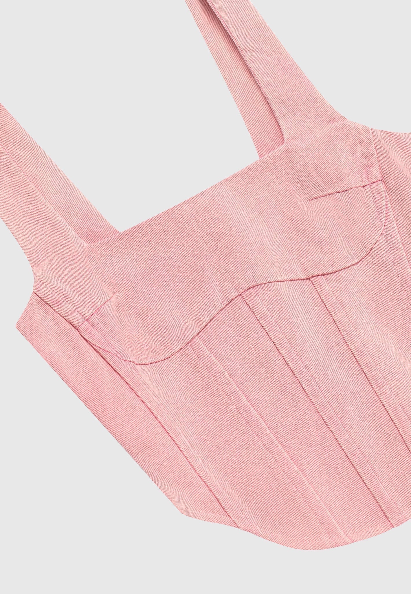 Denim Corset Top - Washed Pink