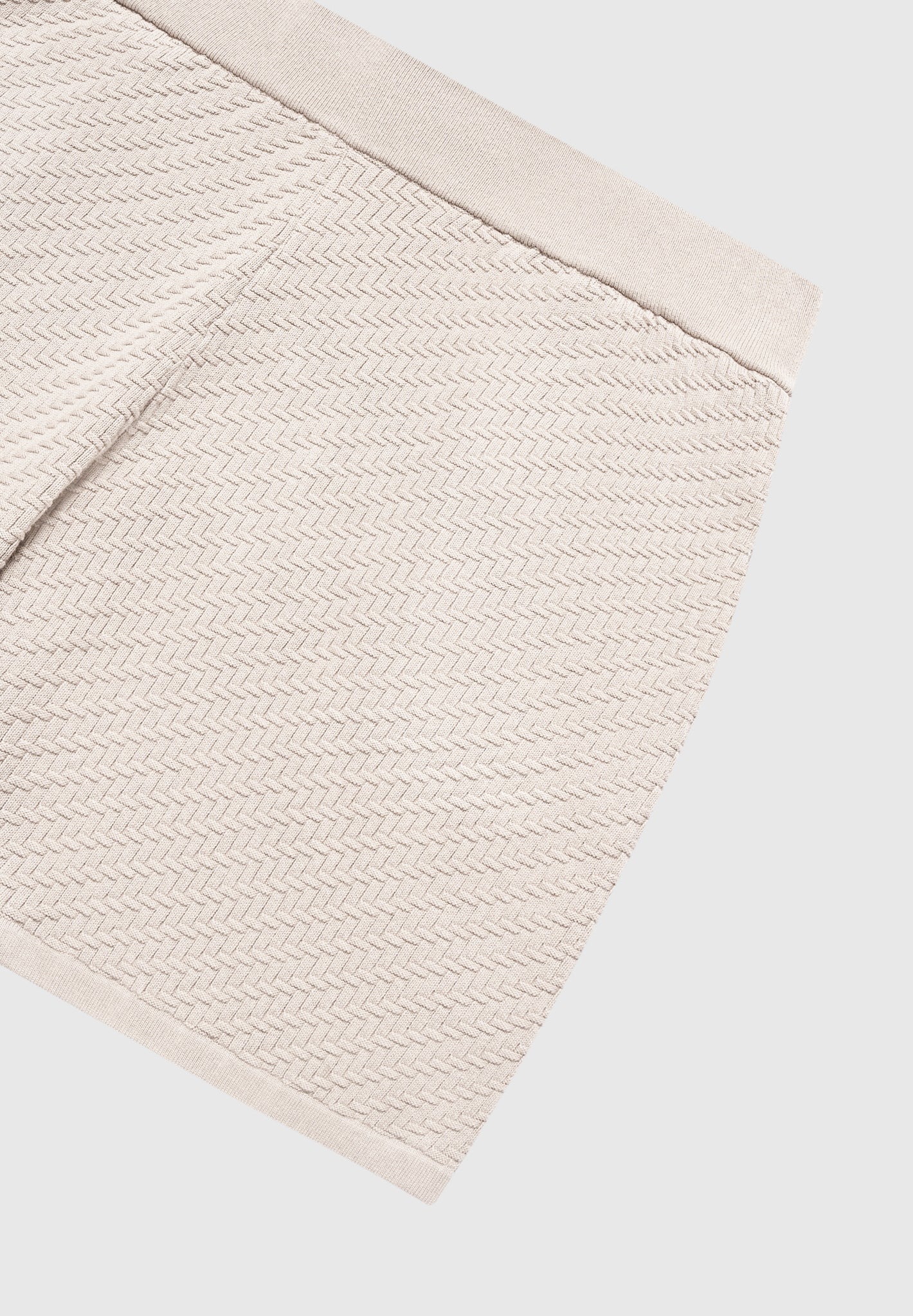 Herringbone Knit Shorts - Taupe